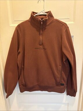 Kenneth Cole Men's Brown Half-Zip Fleece Pullover